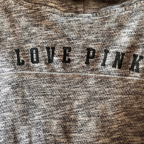 PINK by Victoria’s Secret pullover Sz small gray black drawstring - Picture 6 of 7